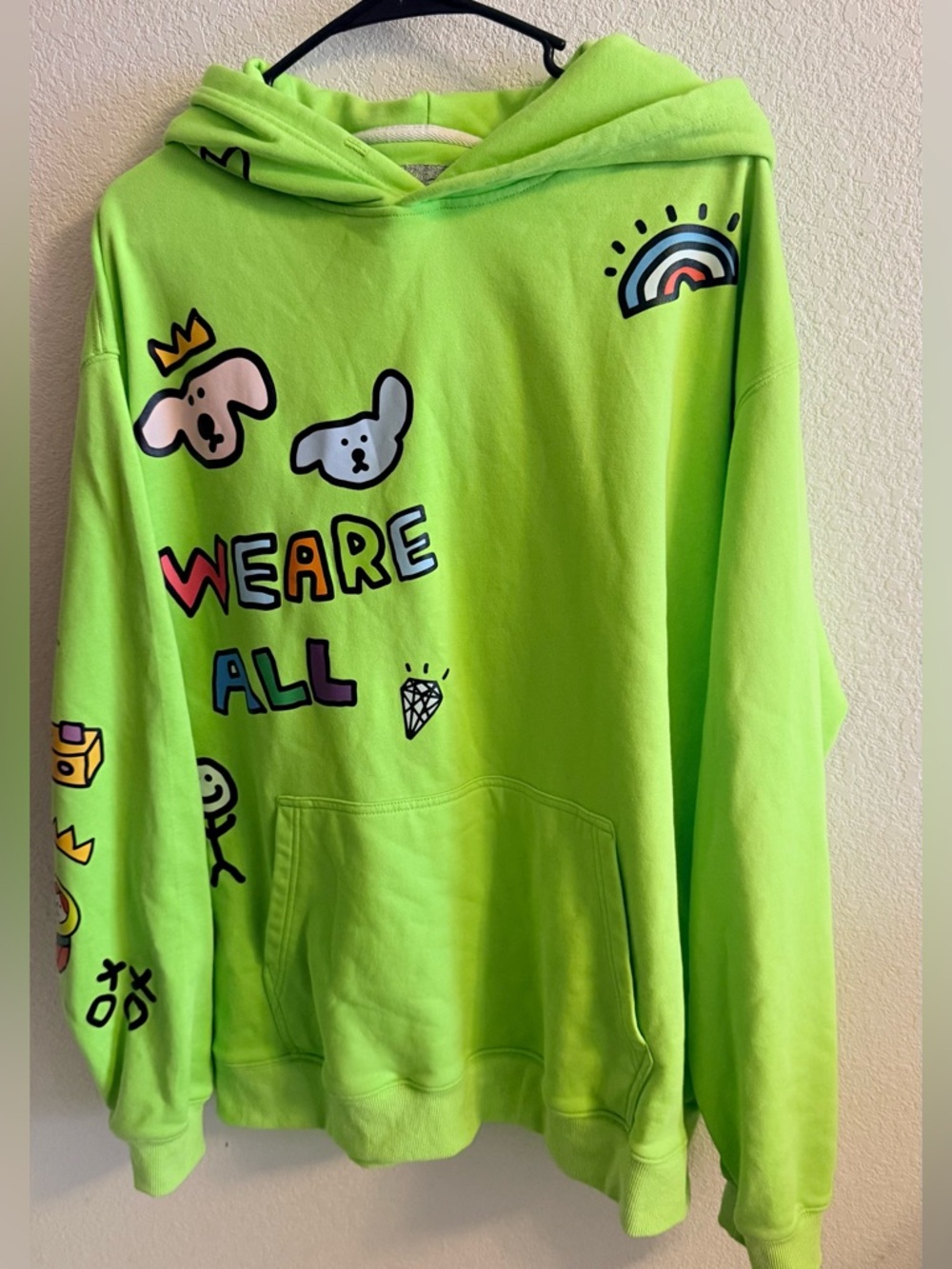 Ice valley Neon Green Graphic Hoodie